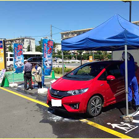 ショッピングモール、イベント、駐車場、出張洗車イベント、ピカレンジャー